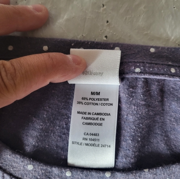 Disney Purple Tee with Silver Details, Size Medium - Picture 4 of 4